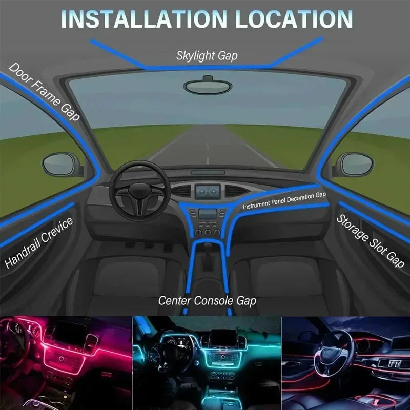  車用RGBアンビエントLEDライトストリップ