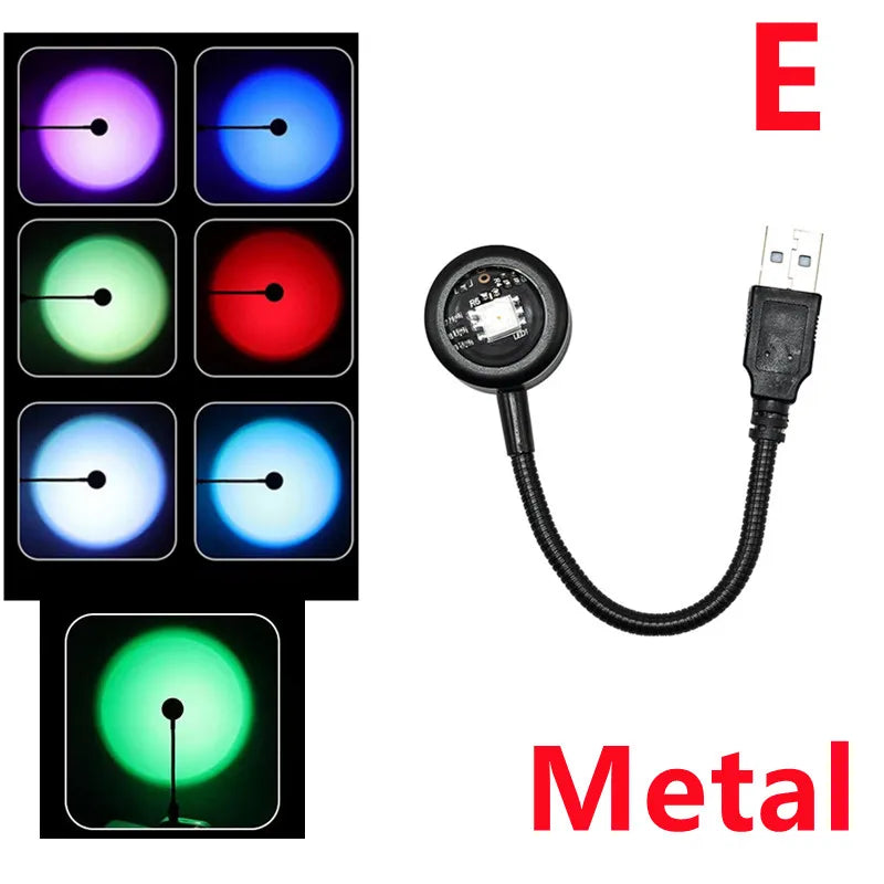 USBサンセットライト-360°カラーLED-
