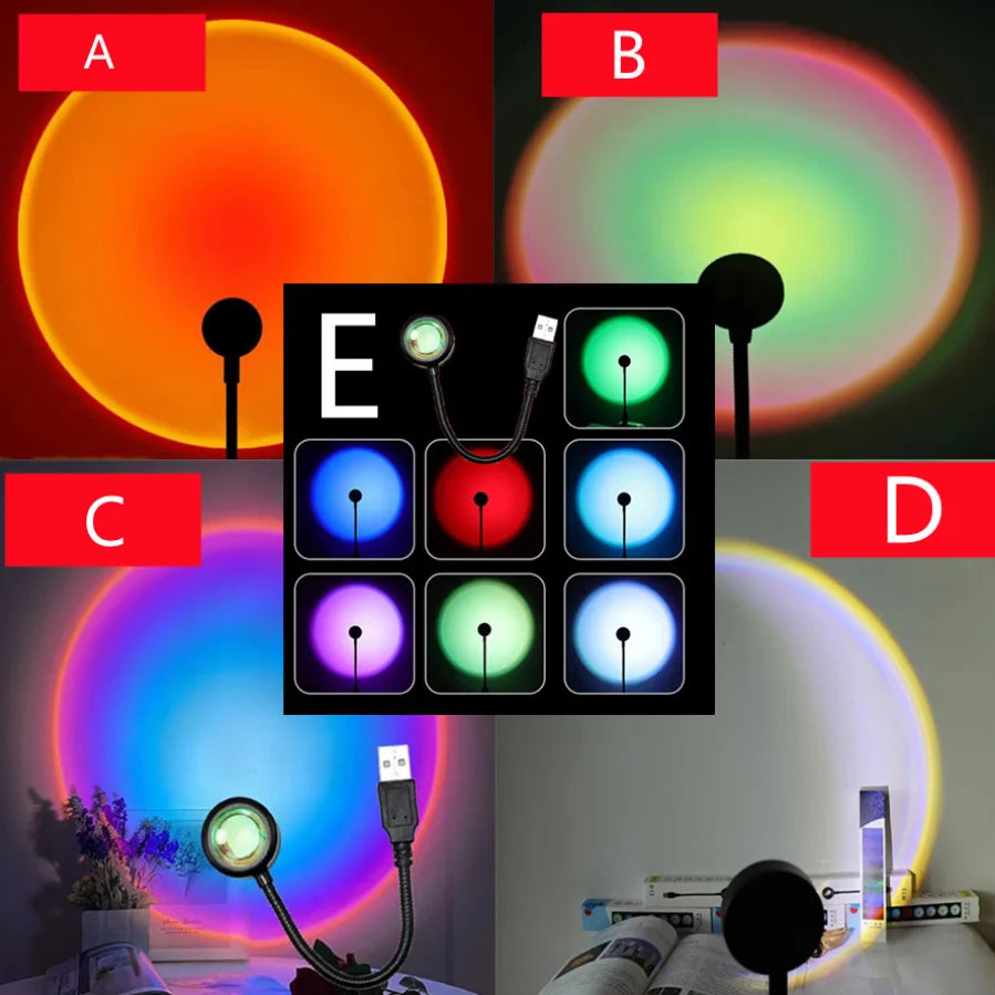 USBサンセットライト-360°カラーLED-